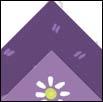 1/2" medium purple rectangle. Sew on the line.