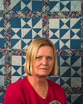 Lynn S. She started quilting because she loves to sew and see all the pieces come together to make a quilt.