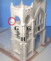 Lastly, glue pieces "G", "H" and "G" together for both sides.