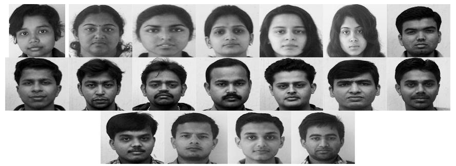 72 Harpreet Singh Dalla, Deepak Aggarwal Some of the face images are shown below. Figure 3. Indian Face Database 2.