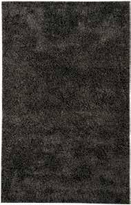 HERMON BLACK R400341-2 Machine-Tufted Solid Shag in Black. Polyester. 20-25mm Pile.