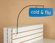 Aisle Sign Arms NEW Aisle Sign Arm Hanger Curved For use in conjunction with either our two way adapter #107701 or our three way universal adapter #107700B (both sold separately) for pegboard,