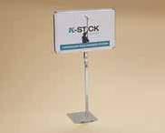 Signs slide into the top opening and are held in place by an elegant, rounded corner frame. For use on flat surfaces with no tools required Accepts signs up to.