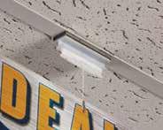 Banner Hangers Magnetic Ladderless Ceiling Clip & Cord A magnetic version of our highly popular Ceiling Twist Clip & Cord. Use to suspend lightweight signs, mobiles, banners and seasonal decorations.