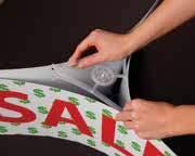 ) and turning motors by simply removing the center disk in the bottom former. An inexpensive way to turn advertising posters into eye catching, three sided, mobile or pole topped displays.