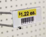 Change labels with easy side or top insertion/removal. Designed for display hooks with.