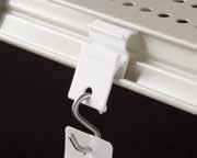 Shelf Hooks Shelf Extender Clip Use either of two ways to extend above or below shelf to mount a variety of signs, coupon books or lightweight displays.