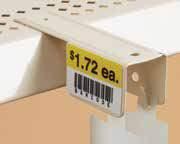 Extends into the aisle to capture customers attention. Metal offers more strength and durability than plastic or wire shelf top merchandising strip hangers. Removable and reusable.