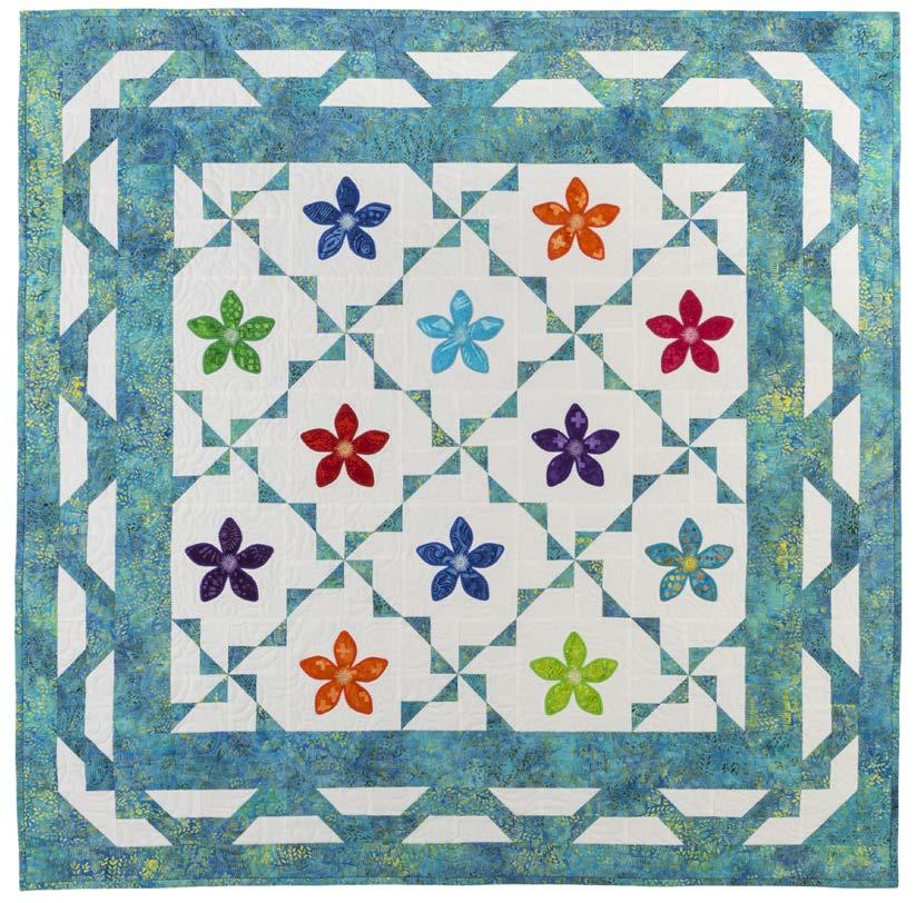 GO! Qube 6" Rick Rack Flower Throw Quilt Finished Size: 46" x 46" Fabrics provided by Timeless Treasures For use with GO! Qube Mix & Match 6" Block (55775) and GO!