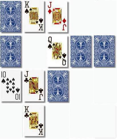 1, which is of even position parity. According to the placement of the cards in the pile, if the card is a heart, it faces up; if the card is a non-heart, it faces down.