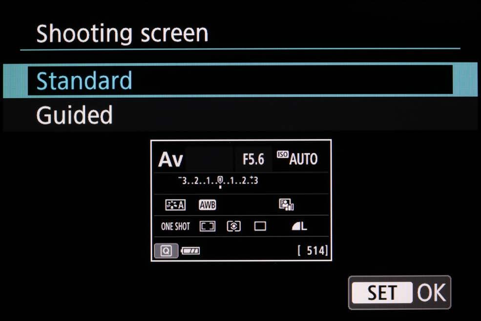 New menu options on the EOS 800D The EOS 800D has some features designed to make its operation easier to the newcomer to photography.