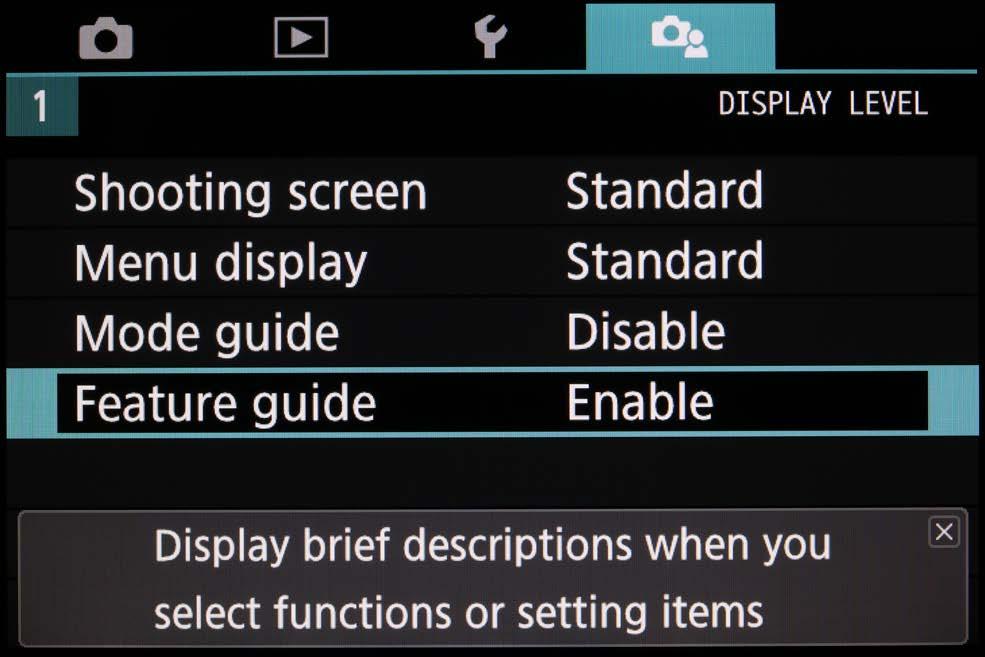It is also only by doing this that the full range of options that the camera offers are enabled for you to set.