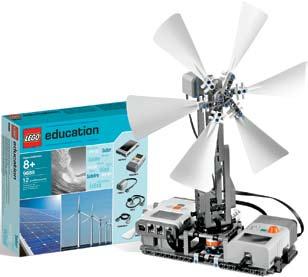 When connected to the NXT Brick, the unique elements of the Renewable Energy Add-On Set (solar panel, generator, and LEGO Energy Meter) work as sensors. Ages 8+.