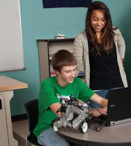 Powered by Engineering with LabVIEW : High School Robotics Activities This activity set features a series of 10 progressive building and programming units that introduce students to LabVIEW Education