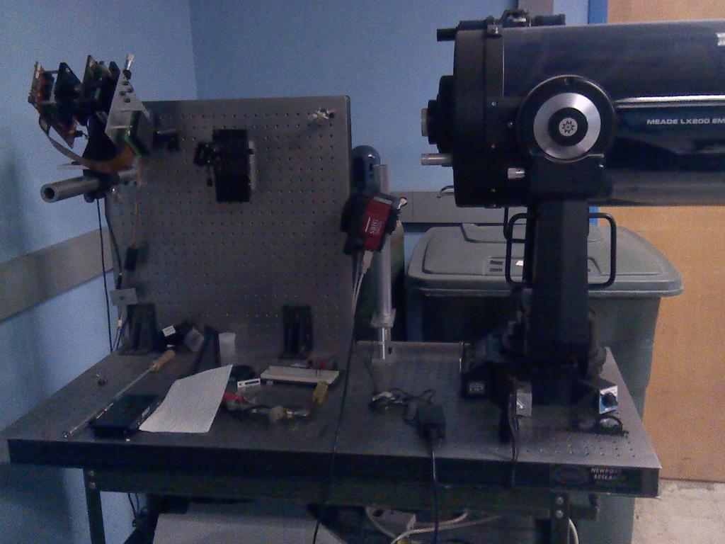 Figure 6: A photo of the experimental setup The DMA was mounted at a 45 angle so the mirrors will tilt vertically. This allows the user to direct light 24 up or down.