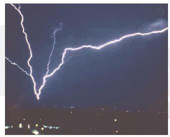 Lightning Strokes Charge separation takes place inside clouds, so that positive charges move to the upper part of the cloud while negative charges stay below.