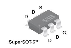 FC655BN Single N-Channel, Logic Level, PowerTrench MOSFET 3 V, 6.3 A, 5 mω Features Max r S(on) = 5 mω at V GS = V, I = 6.3 A Max r S(on) = 33 mω at V GS =.5 V, I = 5.
