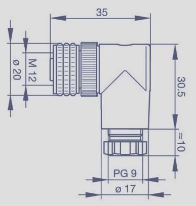 coupling nut, screw termination, IP67, not shielded housing Plastic PBT -25 C.