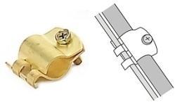Brass Cable Clip Used for connecting 13 mm rod to a Cable range of 6-16 mm 2 Product Code - E04-BCC - 1 Ground Clamp Application: These ground clamps are used to ground copper or aluminium wires to