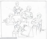 Do lot of live sketching starting from observing figures at rest or sitting to standing position with