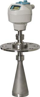Overview Configuration Mounting on a nozzle is a 2-wire 25 GHz pulse radar level transmitter for continuous monitoring of solids and liquids in storage vessels including extreme levels of dust and