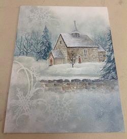PAINT-INS JULY Flo McLean will be teaching Snowy Church. You will need a 9x12 canvas board. Cost for pattern and prep instructions is $4.
