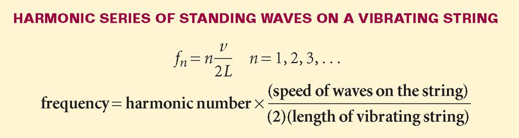 Sound Section 3 Harmonics n is the number of loops or harmonic number. v is the speed of the wave on the string.
