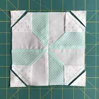 as shown and sew along the drawn diagonal