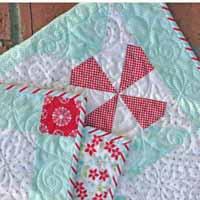 Peppermint Candy in an all over snowflake print with a thread matching