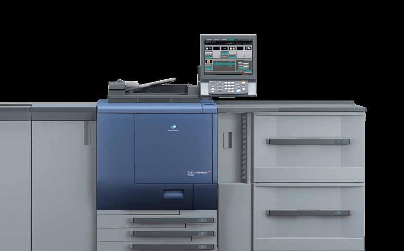 Colour production power through and through Central reprographic departments and print providers will welcome the Konica Minolta bizhub PRESS C7000/C6000 Production that combines high-speed colour