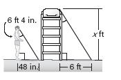 EX 3: Using Similar Triangles A lifeguard is standing beside the lifeguard chair on a beach. The lifeguard is 6 feet 4 inches tall and casts a shadow that is 48 inches long.
