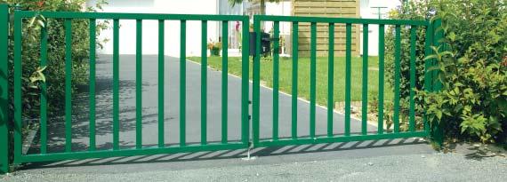 5mm Plastic coated on untreated metal Green ESPACE swing gate RANGE Single-leaf swing gate, twin-leaf swing gate.