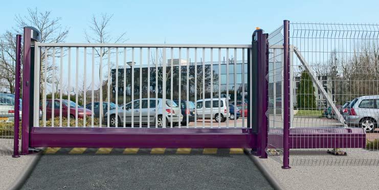 CANTILEVER SLIDING GATE WITH INTEGRATED MOTORISATION OXYLIUM Integrated motorisation. Adjustable load wheel. No ground rail enables installation on new or existing site.