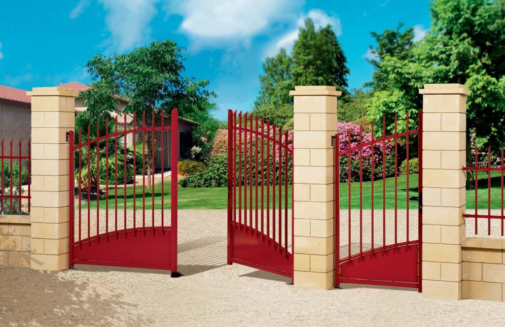 RESIDENTIAL RAILINGS AND GATES Railing ELIXIR with PLUME accessories DÔME decorative cap Single panel gate and