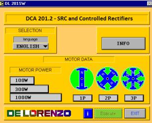 IN/OUT connector for connection to the control unit DL 67 and display for the visualization in hexadecimal of the control word. Two AO lines for analogue outputs: ±0 V.