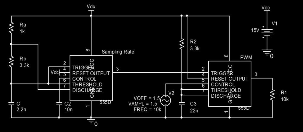 Figure 11. Pulse-width Modulator Circuit Schematic The value for R 2 would ideally equal 3.2 kω from the equation above, but a 3.3 kω resistor will be used as 3.2 kω is not a standard resistor value.