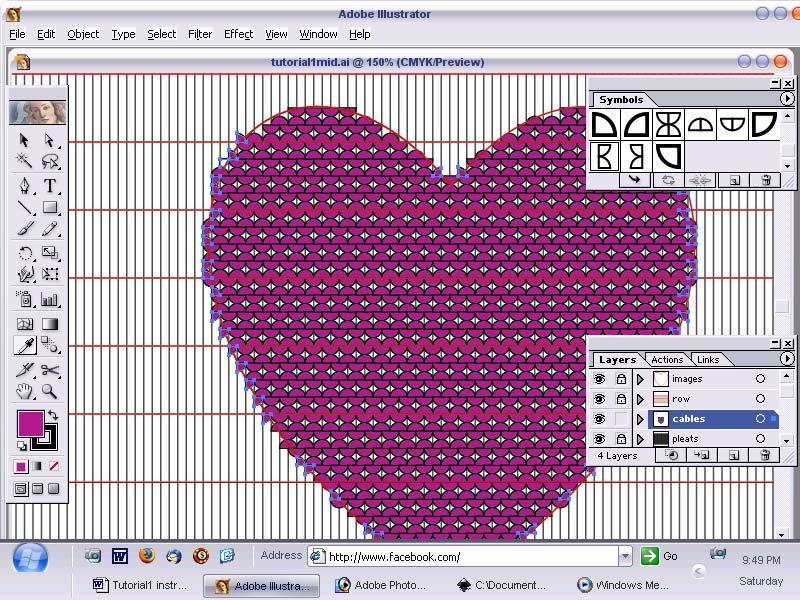Vector for Smocking Design Tutorial 1 12 20. Leaving the half stitches highlighted, click on the eyedropper (Hotkey: I) and using the eyedropper, click on one of the purple cables.