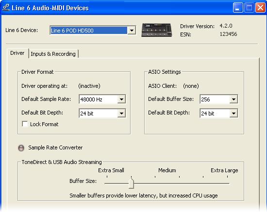 USB Audio The Output Volume Sliders offer stereo level control for your software s audio playback fed to POD HD500. Again, you may find it easiest to keep these set at 0.