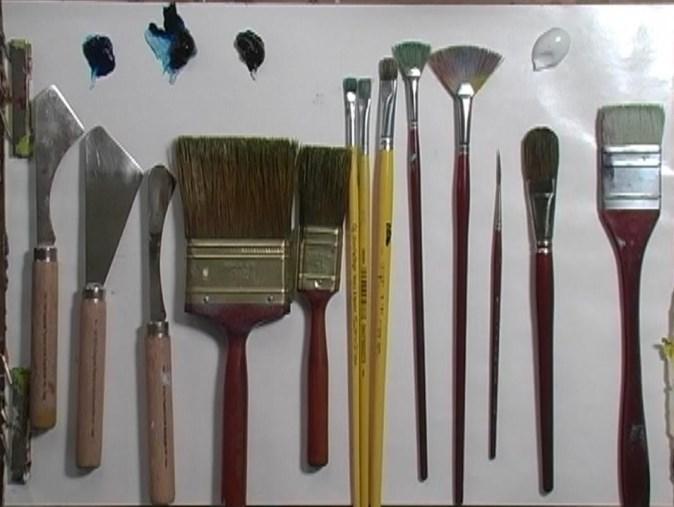 Art Supplies: Painting Trees Any painting tool can be used to paint water. By concentrating on the type of water stroke desired, this will define the brush you use.