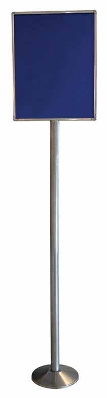 M_15 Poster Stanchion 1'-10" 1. FREESTANDING PORTABLE POST STANCHION. 2. 22" X 28" VERTICAL TRADITIONAL SIGN 2-4 SPECIAL SERVICES 3. 72" POSTS STAND WITH SLOPED BASE, SATIN ALUMINUM FINISH.