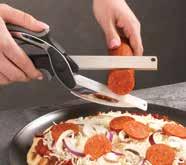 This 2-in-1 knife and cutting surface chops and slices food