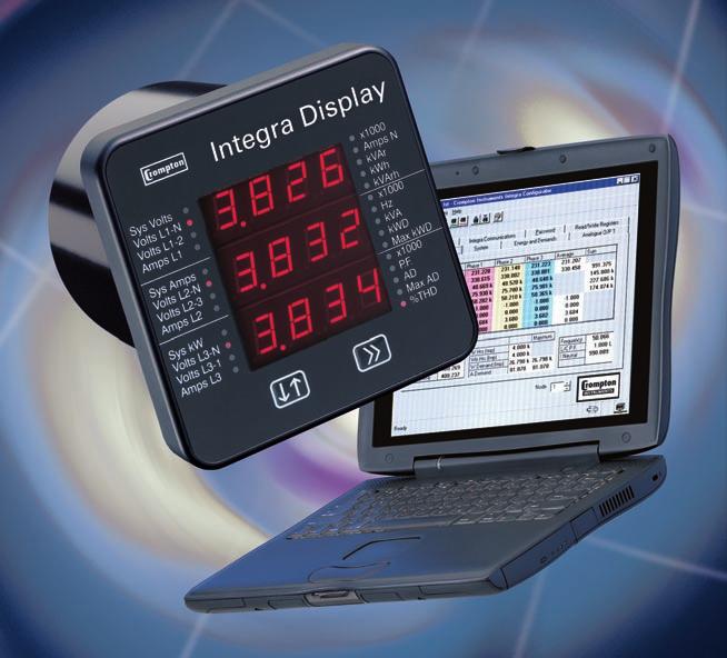 Programmable Display Unit ption As an alternative to the standard software configuration package, potential and current transformer ratios, communication options and power measurement parameters can