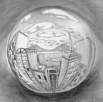 Draw your version of 5 point perspective