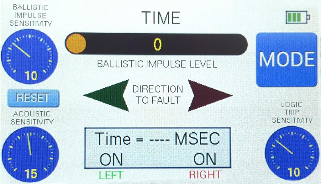 time to fault. This will greatly reduce false time indication due to random background noise. A constant background noise could still create problems when the ballistic impulse is passing by.