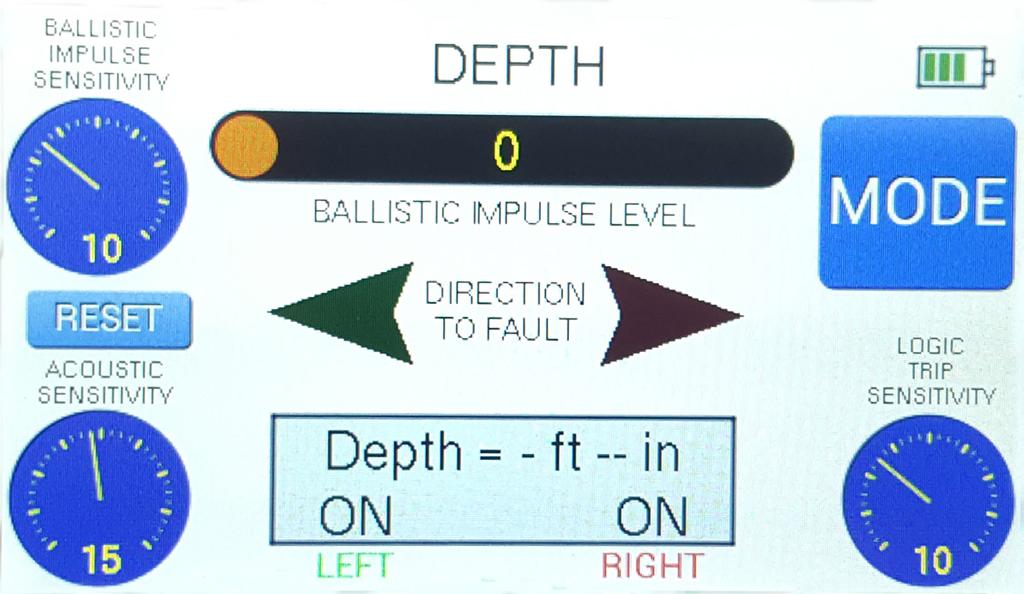 DEPTH OF FAULT When the position of the fault has been marked, place the RED microphone at that exact spot. The GREEN microphone is now placed 28.