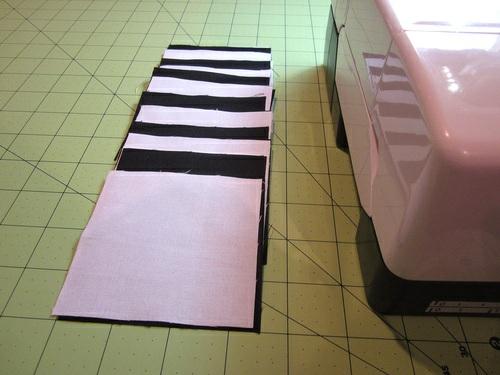 Using a ¼" seam allowance, sew the first set of pieces.