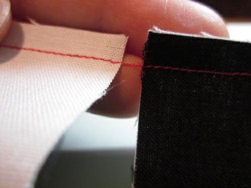 As you sew, you'll notice there's a thread tail connecting the first