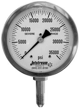 PRESSURE GAUGE Features 4" high visibility face with laminated safety glass dial cover Accurate within +/- 0.