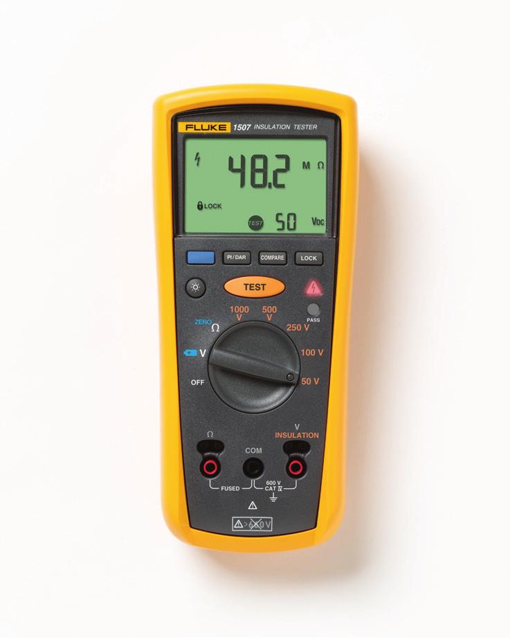The Fluke 1507 is the best compact, lightweight, handheld insulation tester for advanced industrial and electrical insulation testing.