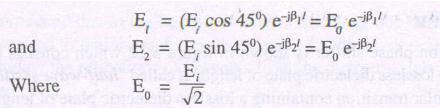 Let E; be the maximum electric field strength of this mode which is resolved into components, EI parallel to the plate